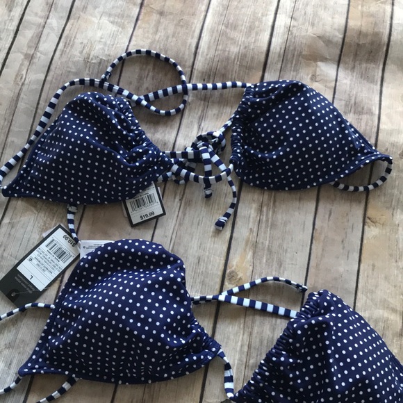 mossimo polka dot blue halter strap bikini top - Picture 7 of 8